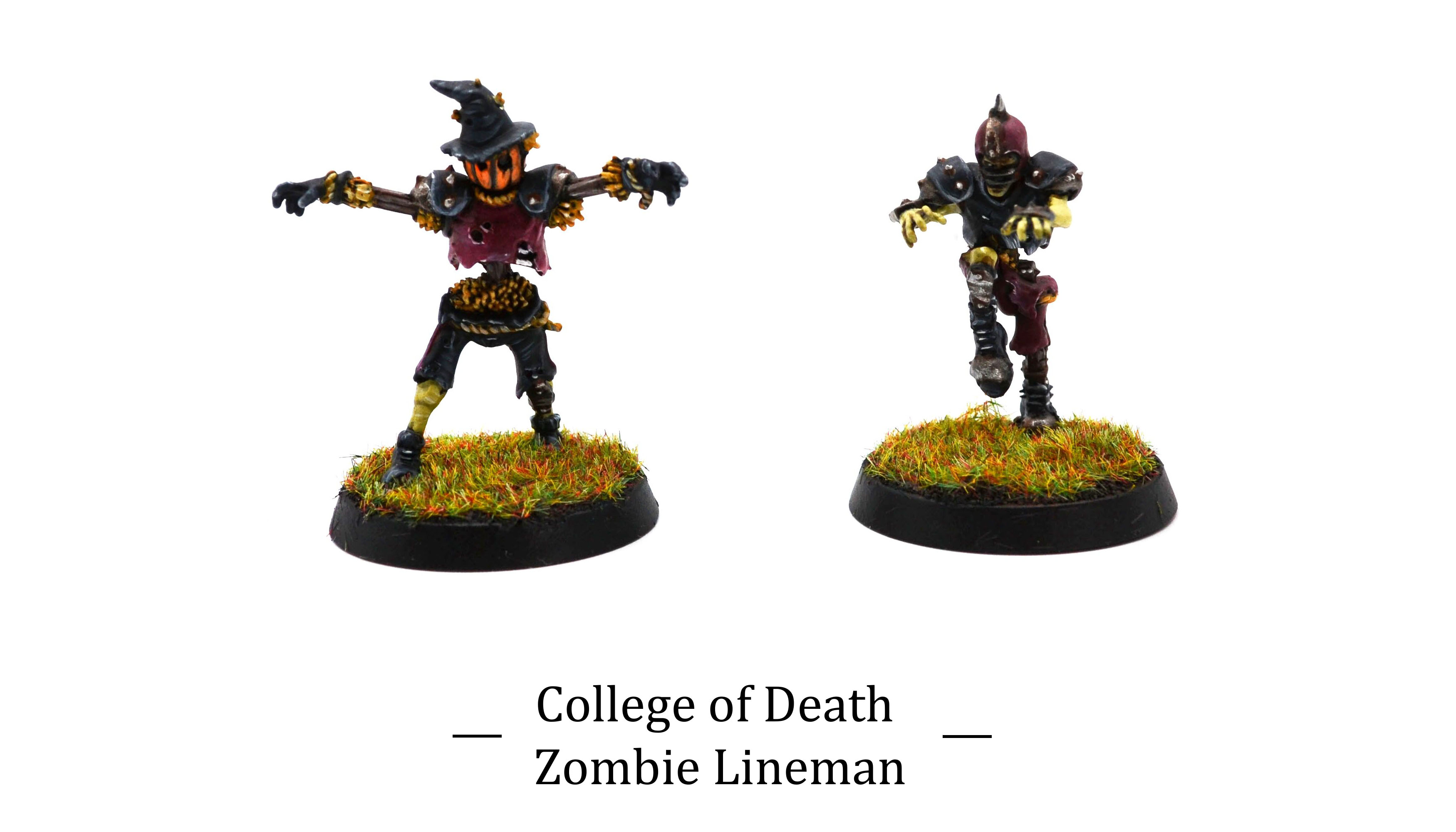 College of Death Dugeon Bowl: Zombie Lineman Blood Bowl miniature painted by commission painter.